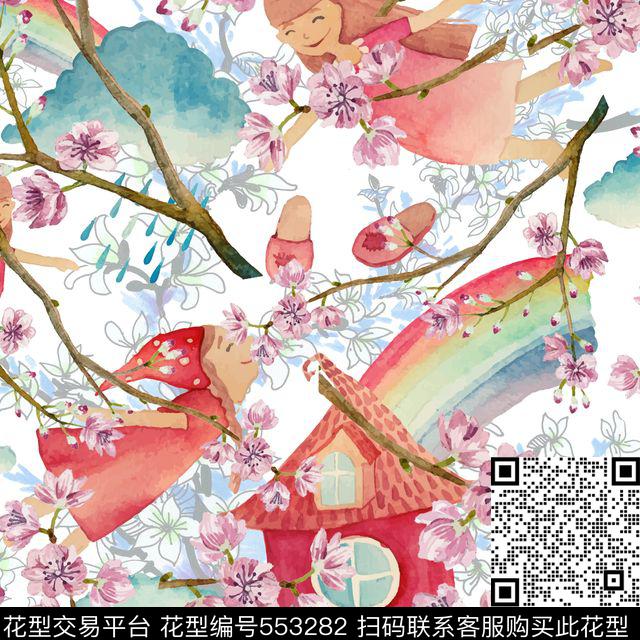 时尚黑底花卉数码印花华亿平台下载（图片编号: 553282） - 瓦栏（Walan）