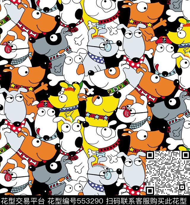 卡通狗童装传统印花华亿平台下载（图片编号: 553290） - 瓦栏（Walan）