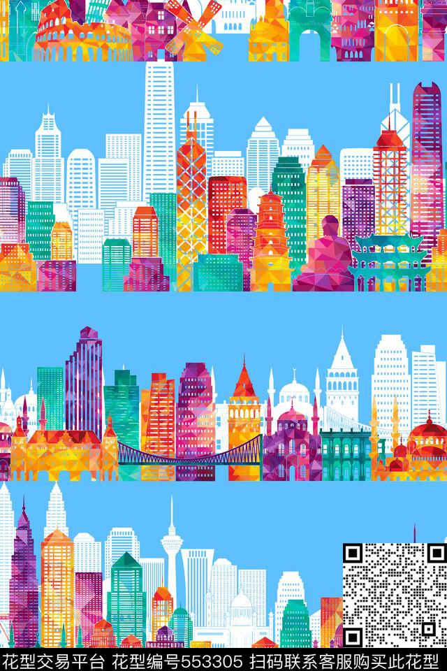 城市纯色底几何数码印花华亿平台下载（图片编号: 553305） - 瓦栏（Walan）
