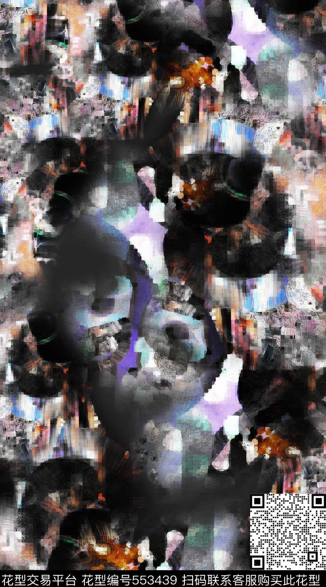 抽象模糊墨迹数码印花华亿平台下载（图片编号: 553439） - 瓦栏（Walan）