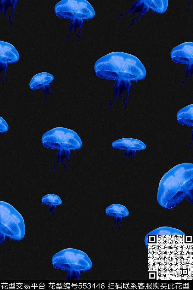 韩版蓝色情侣数码印花华亿平台下载（图片编号: 553446） - 瓦栏（Walan）