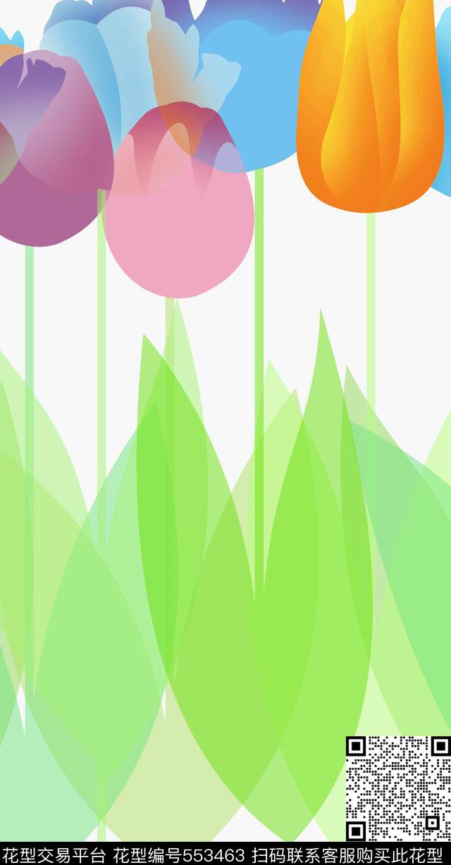 欧美花卉时尚数码印花华亿平台下载（图片编号: 553463） - 瓦栏（Walan）