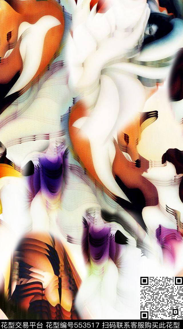 创意抽象喷绘数码印花华亿平台下载（图片编号: 553517） - 瓦栏（Walan）