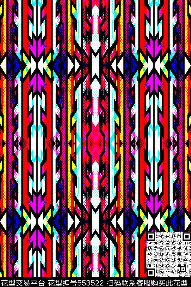 彩色条纹多彩几何粉色条纹数码印花华亿平台下载（图片编号: 553522） - 瓦栏（Walan）
