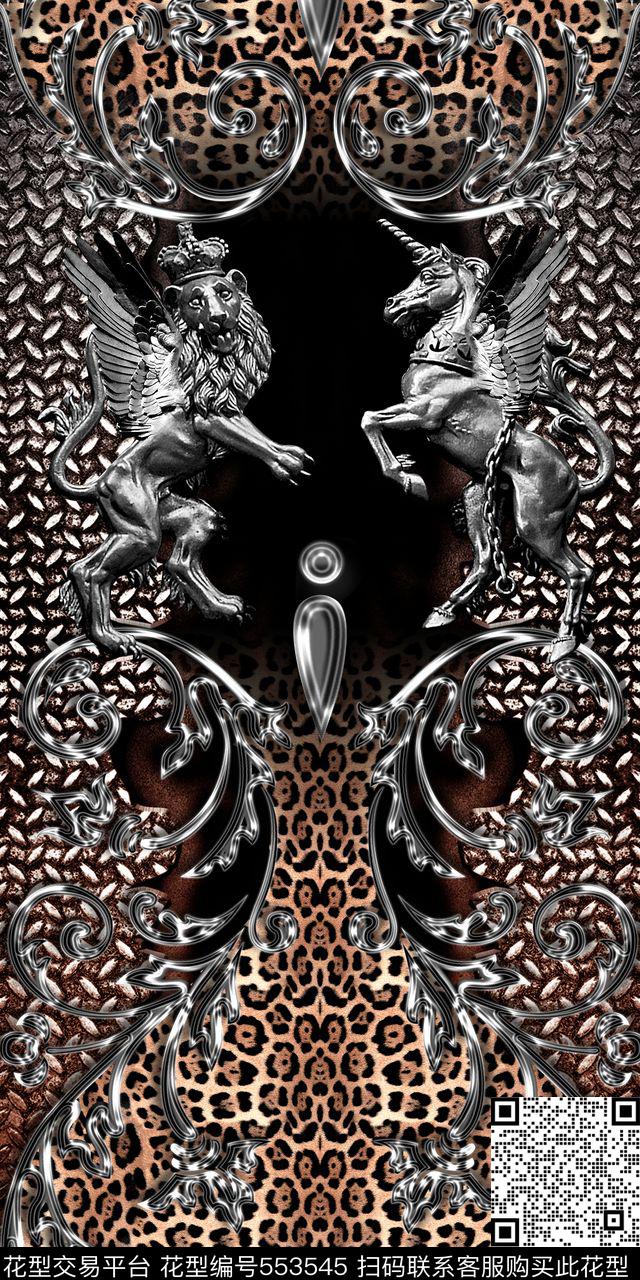 时尚豹纹金属花纹数码印花华亿平台下载（图片编号: 553545） - 瓦栏（Walan）