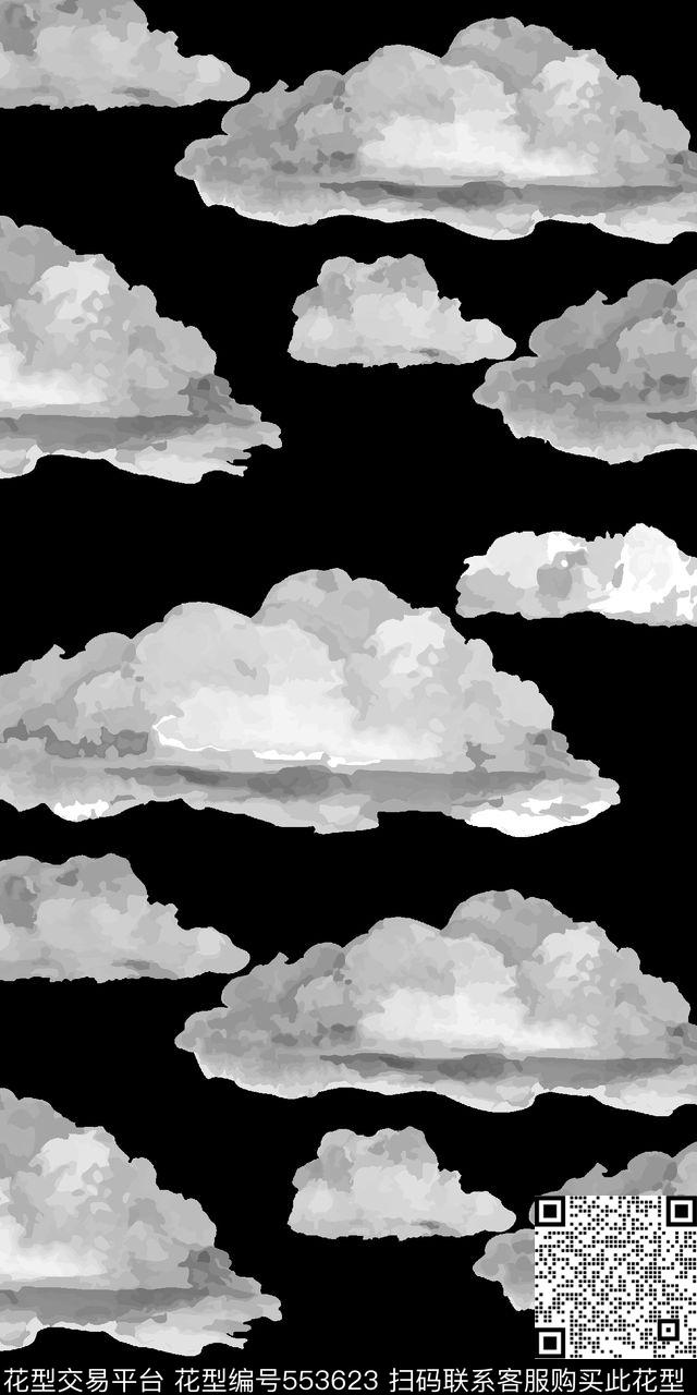 抽象男装图案男装羽绒服图案自然白云纹理传统印花华亿平台下载（图片编号: 553623） - 瓦栏（Walan）