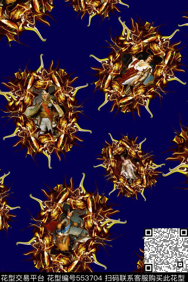 复古油画满版数码印花华亿平台下载（图片编号: 553704） - 瓦栏（Walan）