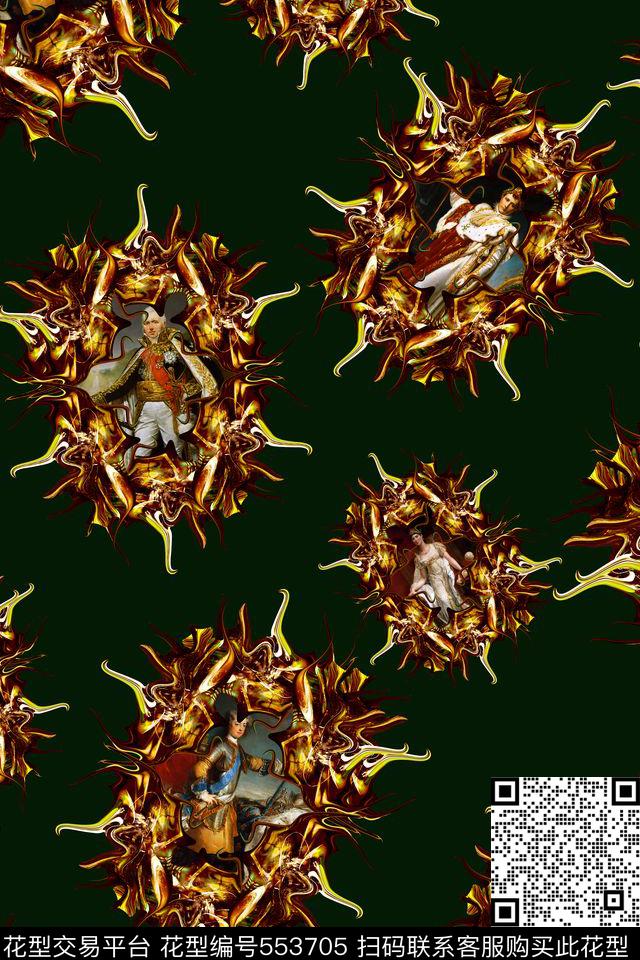 复古油画满版数码印花华亿平台下载（图片编号: 553705） - 瓦栏（Walan）