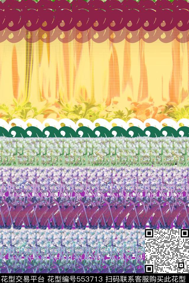 花卉几何数码华亿平台数码印花华亿平台下载（图片编号: 553713） - 瓦栏（Walan）