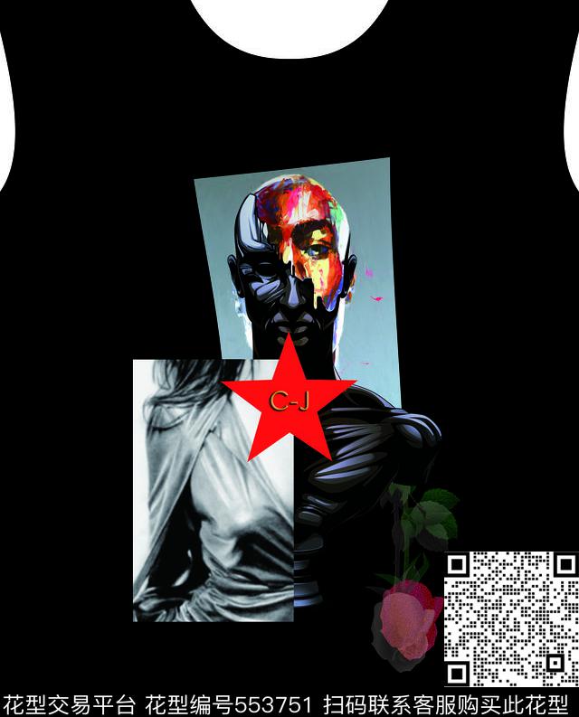 潮流个性T恤数码印花华亿平台下载（图片编号: 553751） - 瓦栏（Walan）