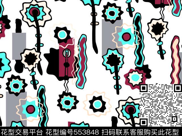 抽象几何星形花传统印花华亿平台下载（图片编号: 553848） - 瓦栏（Walan）