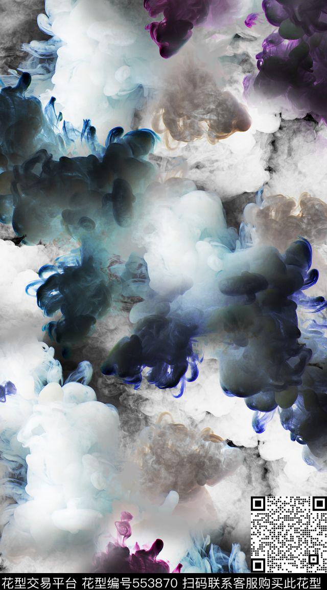 创意烟雾机理数码印花华亿平台下载（图片编号: 553870） - 瓦栏（Walan）