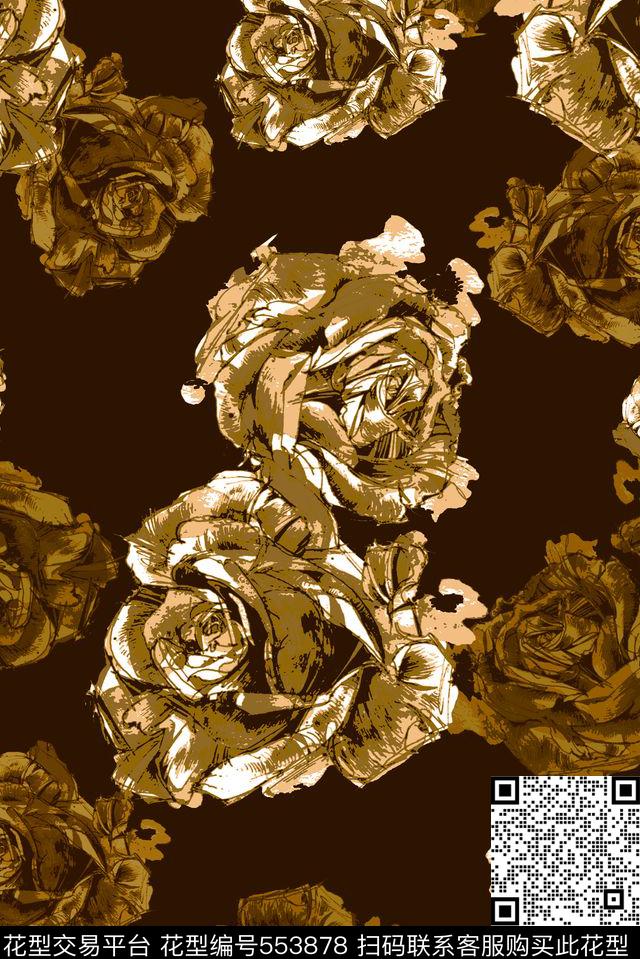 抽象男装图案男装花卉男装衬衫图案数码印花华亿平台下载（图片编号: 553878） - 瓦栏（Walan）