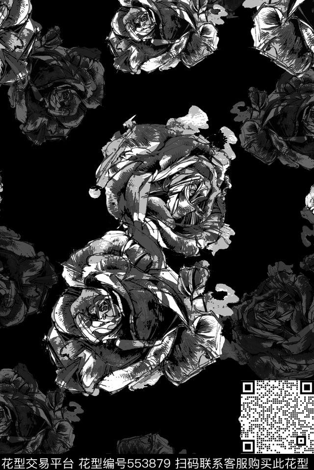 抽象男装图案男装花卉男装衬衫图案数码印花华亿平台下载（图片编号: 553879） - 瓦栏（Walan）