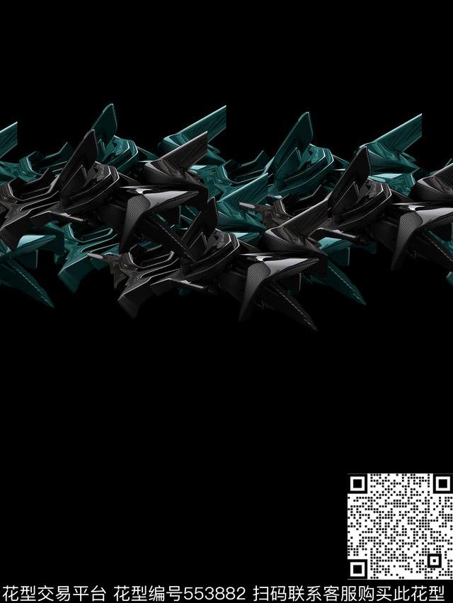 复古机械抽象肌理时尚潮流男装数码印花华亿平台下载（图片编号: 553882） - 瓦栏（Walan）