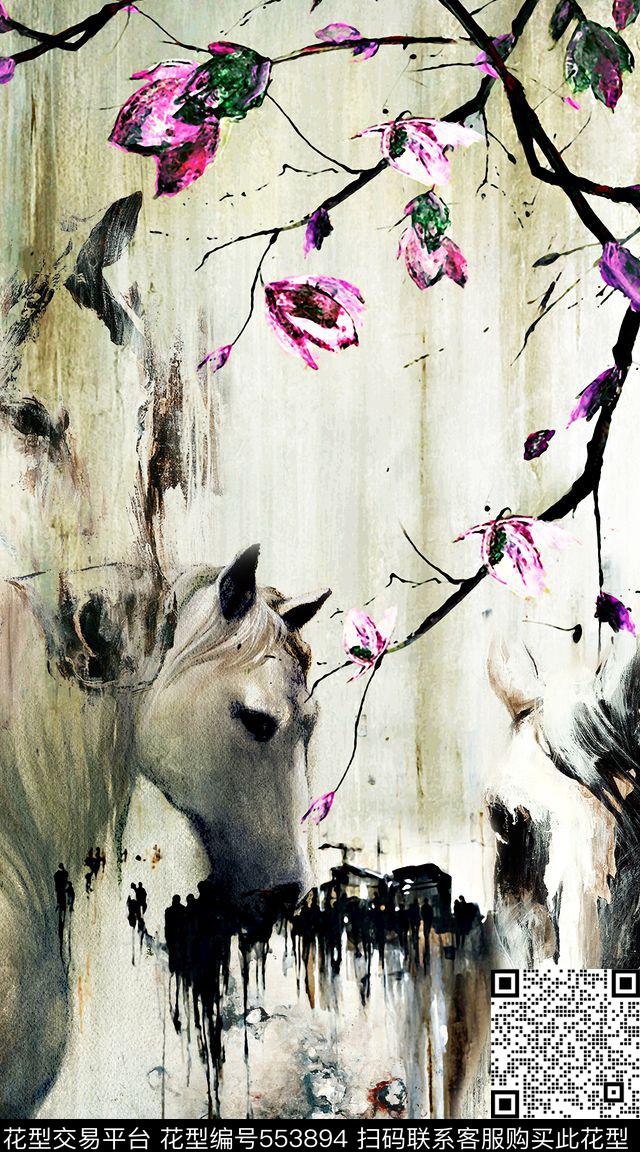 动物服装复古数码印花华亿平台下载（图片编号: 553894） - 瓦栏（Walan）