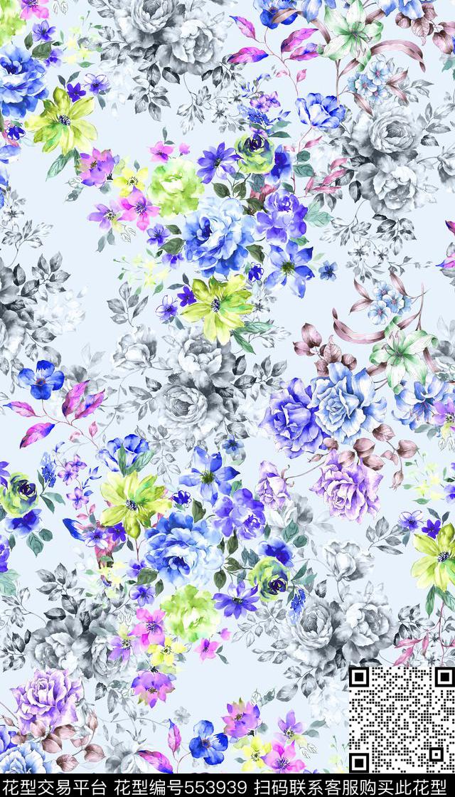 小碎花清新手绘花卉数码印花华亿平台下载（图片编号: 553939） - 瓦栏（Walan）