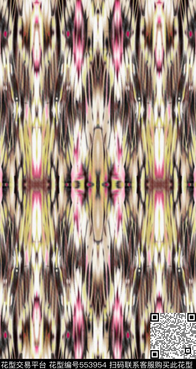 服装豹纹对称传统印花华亿平台下载（图片编号: 553954） - 瓦栏（Walan）