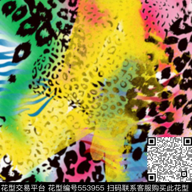 服装豹纹渐变传统印花华亿平台下载（图片编号: 553955） - 瓦栏（Walan）