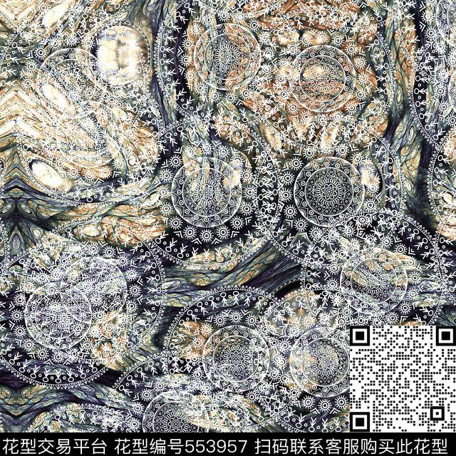 几何抽象蕾丝数码印花华亿平台下载（图片编号: 553957） - 瓦栏（Walan）