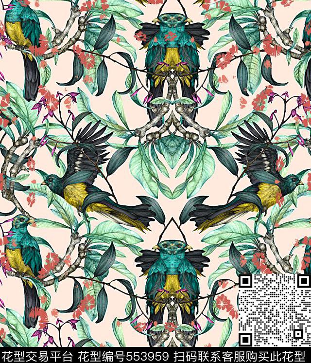 抽象几何动物数码印花华亿平台下载（图片编号: 553959） - 瓦栏（Walan）