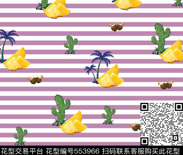 菠萝石头条纹数码印花华亿平台下载（图片编号: 553966） - 瓦栏（Walan）