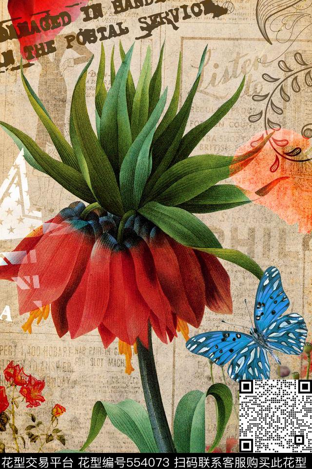 半身裙衬衫复古背景数码印花华亿平台下载（图片编号: 554073） - 瓦栏（Walan）