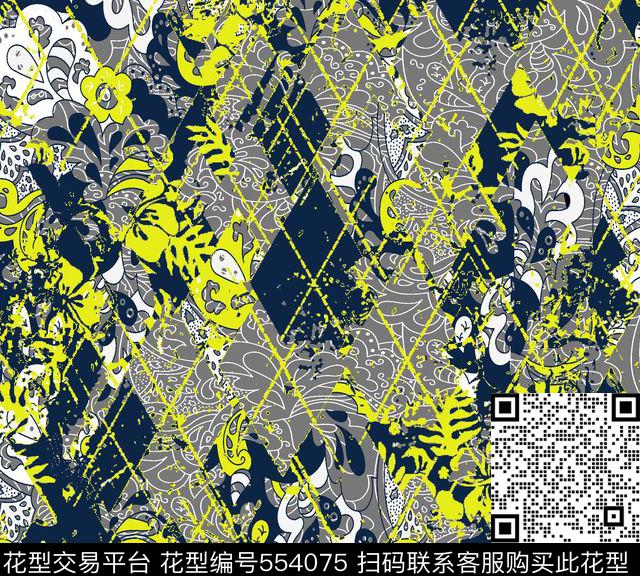 方格纹路涂鸦其他传统印花华亿平台下载（图片编号: 554075） - 瓦栏（Walan）