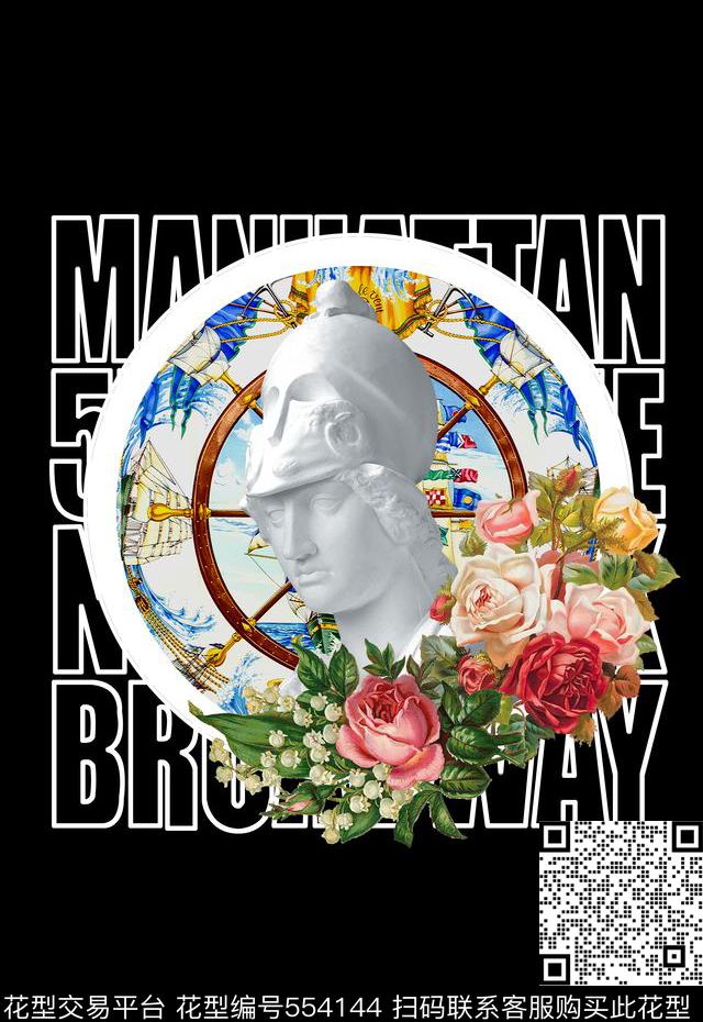 潮流时尚定位字母复古花卉数码印花华亿平台下载（图片编号: 554144） - 瓦栏（Walan）