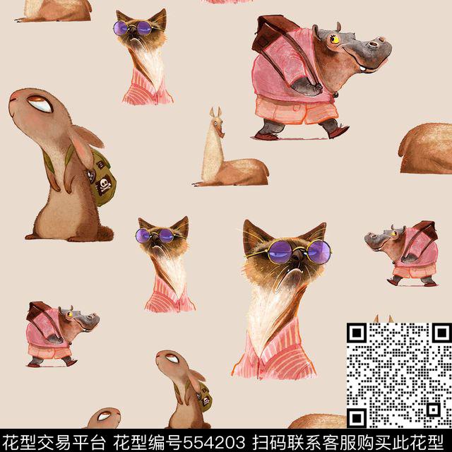 狗猫咪趣味动物数码印花华亿平台下载（图片编号: 554203） - 瓦栏（Walan）