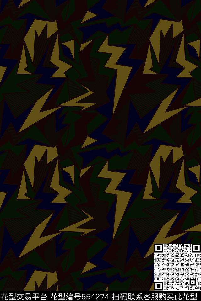 中老年几何迷彩传统印花华亿平台下载（图片编号: 554274） - 瓦栏（Walan）