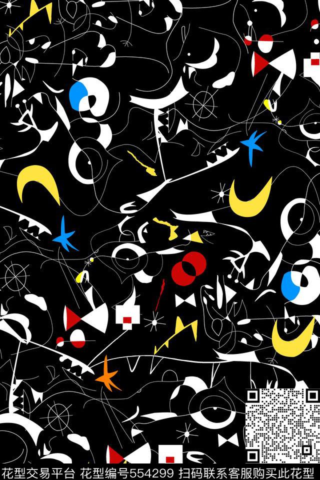 抽象几何线条传统印花华亿平台下载（图片编号: 554299） - 瓦栏（Walan）