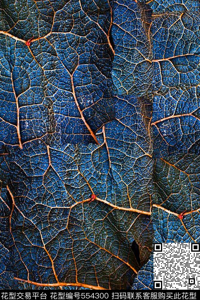 抽象叶脉数码印花华亿平台下载（图片编号: 554300） - 瓦栏（Walan）