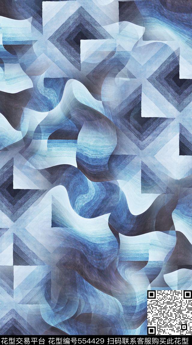 创意抽象几何数码印花华亿平台下载（图片编号: 554429） - 瓦栏（Walan）