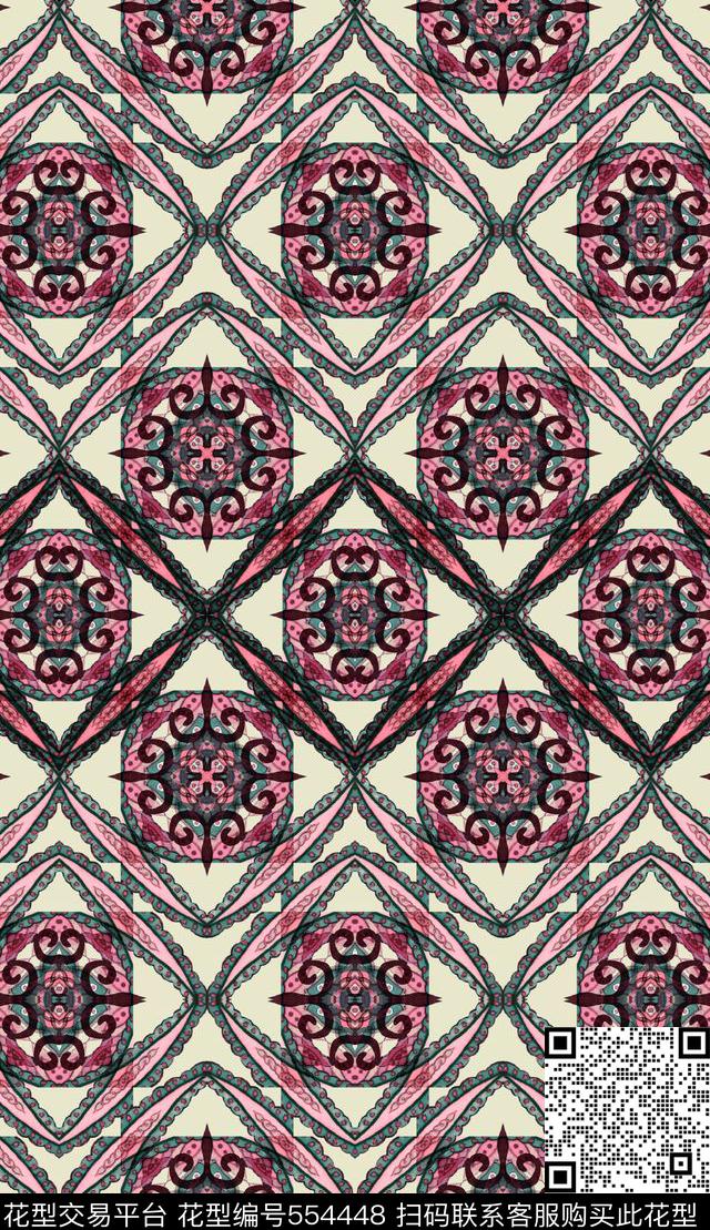 传统印花纹样几何方形几何传统印花华亿平台下载（图片编号: 554448） - 瓦栏（Walan）