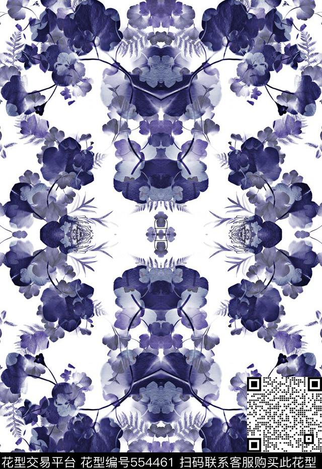 树叶华亿平台热带植物竹子玫瑰花奔数码印花华亿平台下载（图片编号: 554461） - 瓦栏（Walan）