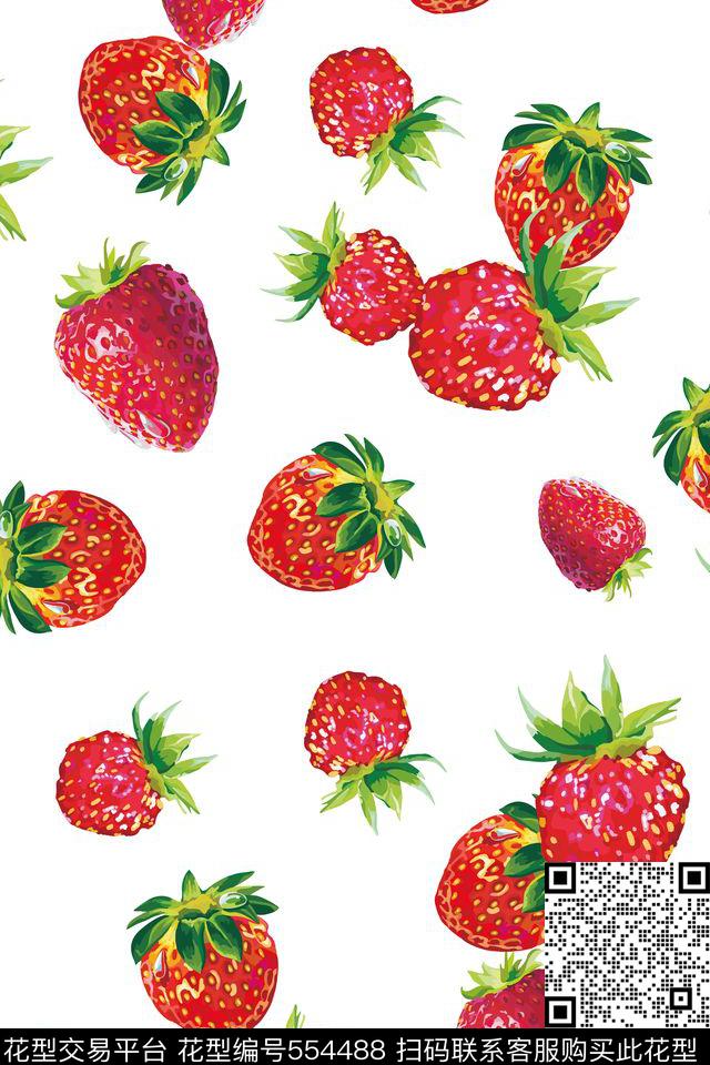 流行时尚清新草莓传统印花华亿平台下载（图片编号: 554488） - 瓦栏（Walan）