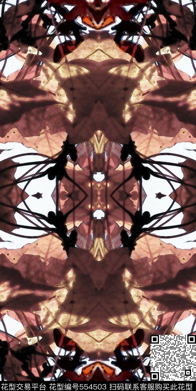 抽象画花草树木百合玫瑰花奔数码印花华亿平台下载（图片编号: 554503） - 瓦栏（Walan）