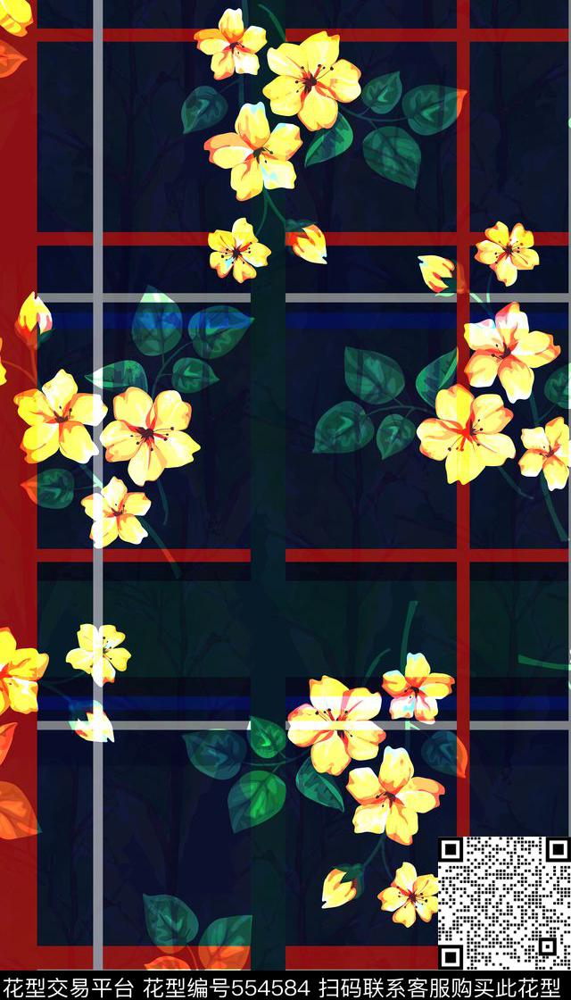 几何时尚方格数码印花华亿平台下载（图片编号: 554584） - 瓦栏（Walan）