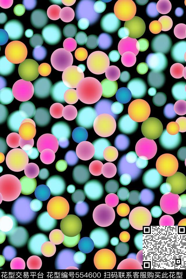 炫彩梦幻光圈数码印花华亿平台下载（图片编号: 554600） - 瓦栏（Walan）