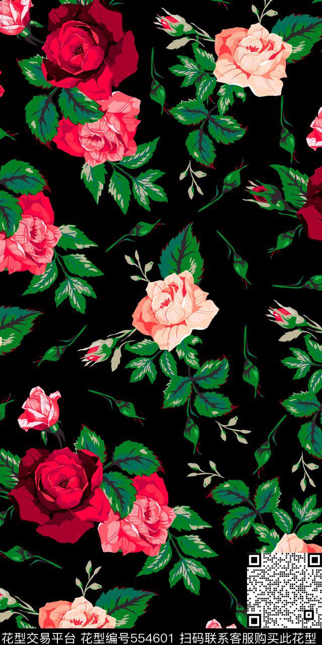 花卉传统印花华亿平台下载（图片编号: 554601） - 瓦栏（Walan）