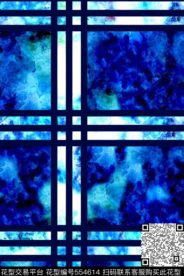 原创大牌男装衬衫彩色格子肌理抽象复古数码印花华亿平台下载（图片编号: 554614） - 瓦栏（Walan）