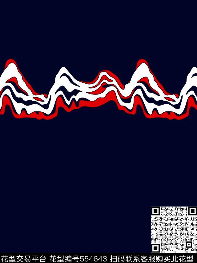 波浪条纹男装衬衫复古传统印花华亿平台下载（图片编号: 554643） - 瓦栏（Walan）