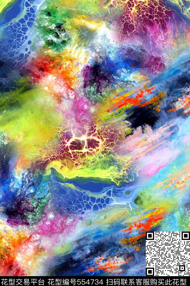 抽象几何矿石数码印花华亿平台下载（图片编号: 554734） - 瓦栏（Walan）