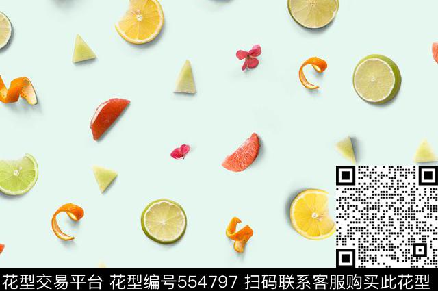 清新少女水果数码印花华亿平台下载（图片编号: 554797） - 瓦栏（Walan）
