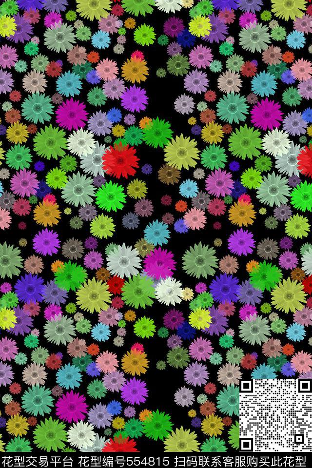 创意符号花卉数码印花华亿平台下载（图片编号: 554815） - 瓦栏（Walan）