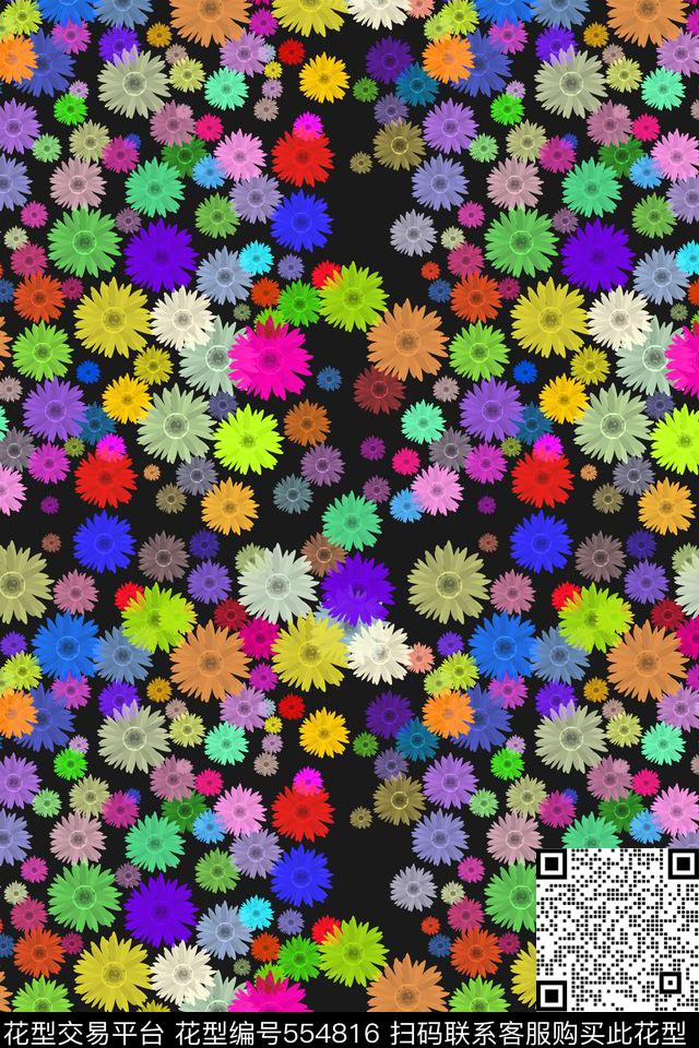 创意符号花卉数码印花华亿平台下载（图片编号: 554816） - 瓦栏（Walan）