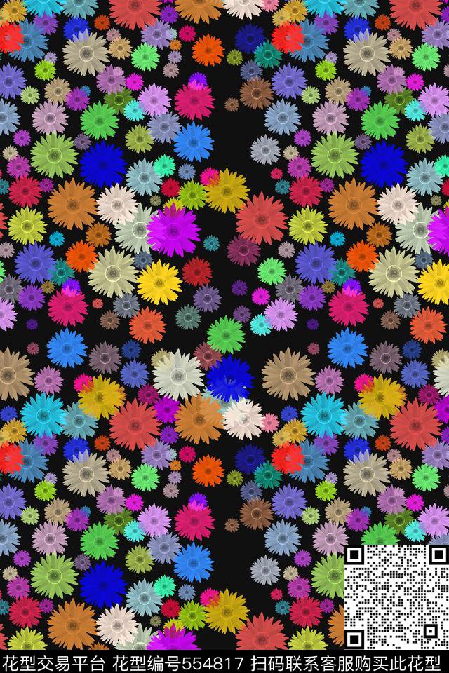 创意符号花卉数码印花华亿平台下载（图片编号: 554817） - 瓦栏（Walan）