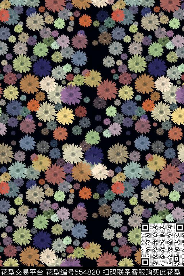 创意符号花卉数码印花华亿平台下载（图片编号: 554820） - 瓦栏（Walan）