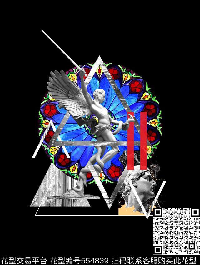 T恤潮流翅膀数码印花华亿平台下载（图片编号: 554839） - 瓦栏（Walan）